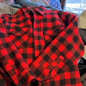 Woolrich Red and Black Checkered Men's Shirt